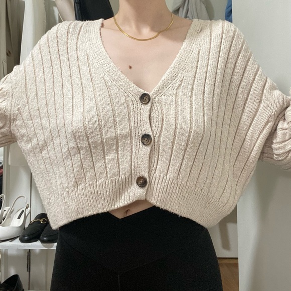 Garage cropped knit cardigan - Picture 2 of 3